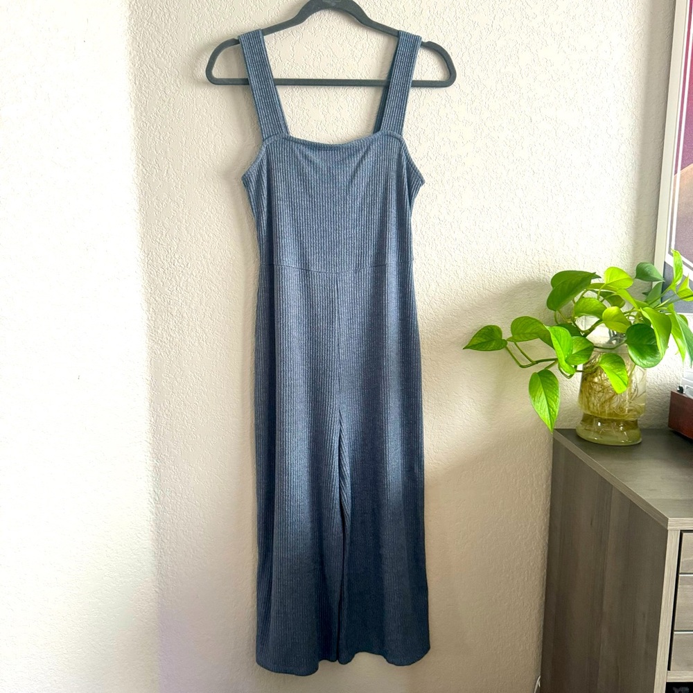 wild fable Ribbed Wide-Leg Jumpsuit in Slate Blue
